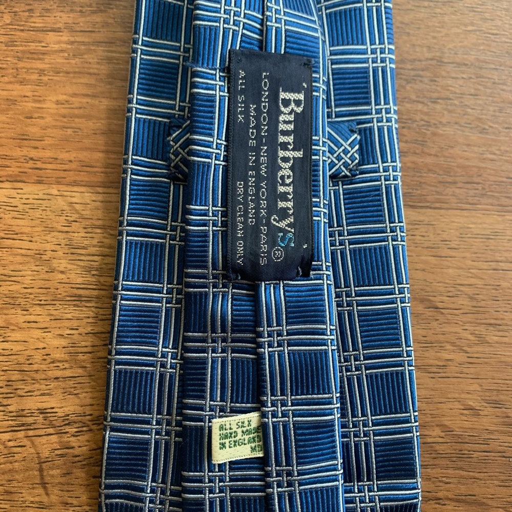Burberry by Drakes Blue Check Tie - Picture 3 of 8